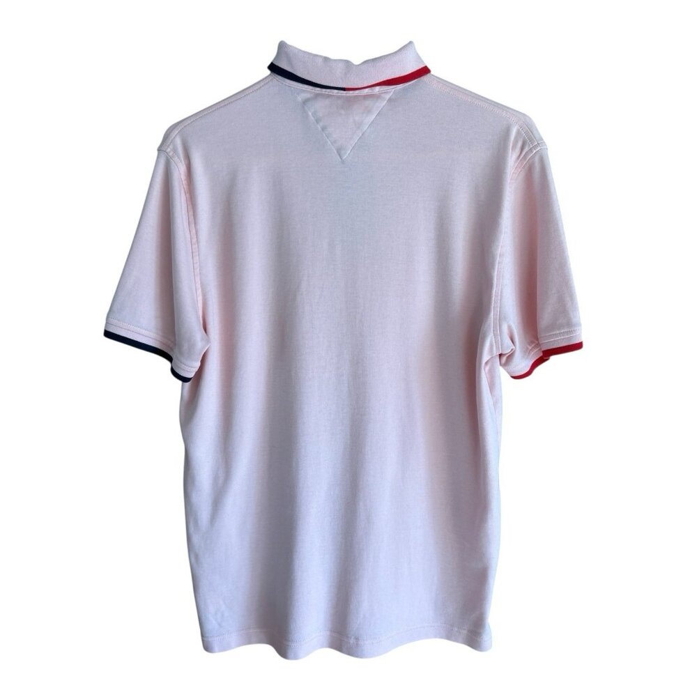 Tommy Hilfiger Polo Shirt Size S Mens Pink Preppy Short Sleeve Flag Classic‎ Fit - Picture 5 of 15